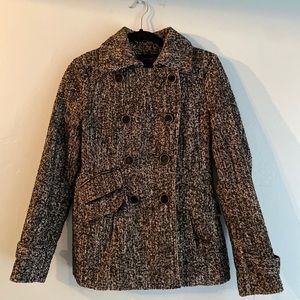 Tweed like pea coat trench coat